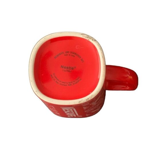 Vintage Nescafe Red Christmas Mug with Collectible Ceramic Design Christmas Char - Picture 7 of 11